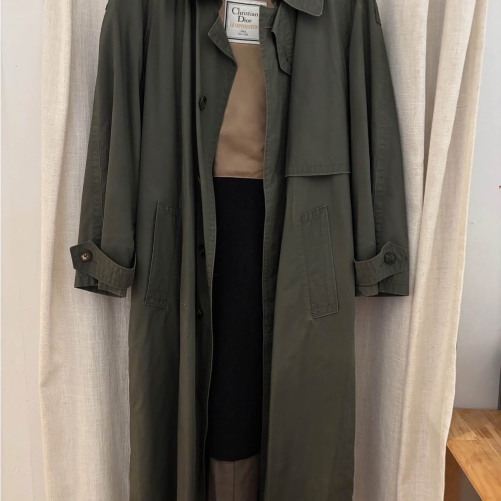 Dior Imported Cotton Coat in Dark Green